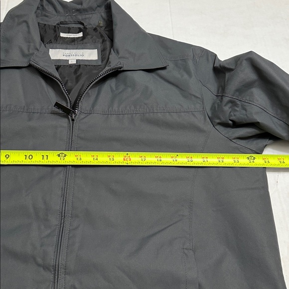 Perry Ellis Portfolio Dobby‎ Tech Gray Men’s Large Full Zip Jacket Work Business - Picture 11 of 15